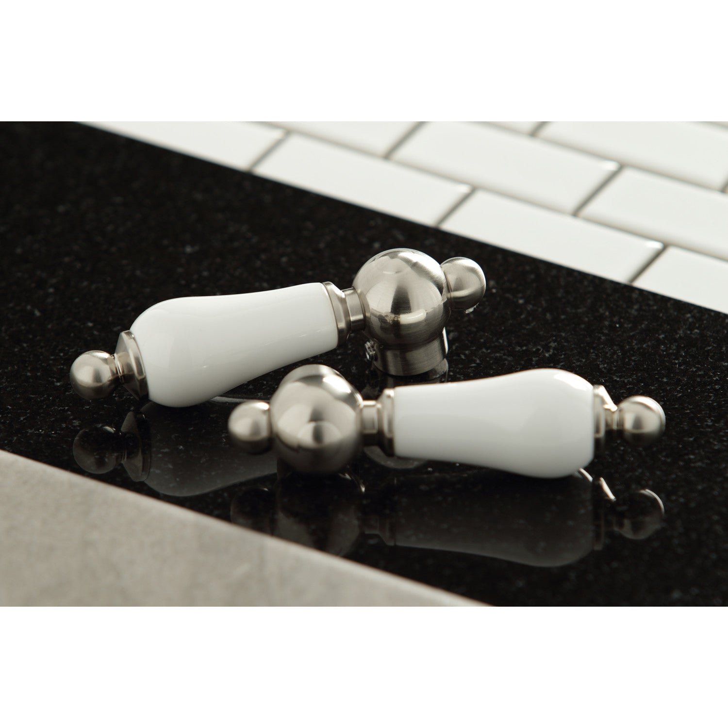 Kingston Heirloom KB1498PL - Heritage Two-Handle 2-Hole Deck Mount Bar Faucet, Brushed Nickel — thumbnail 3